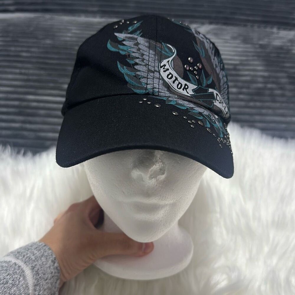 Harley-Davidson Black Cap with Teal and Silver Wing Graphics - Picture 8 of 13